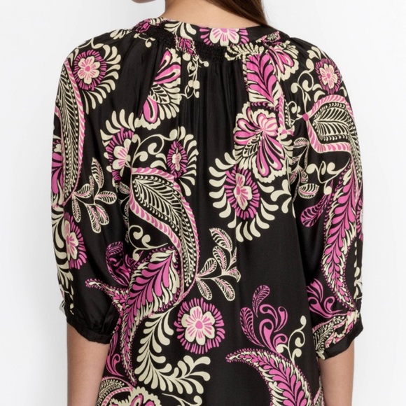 Johnny Was silk tiered tassel dress, Melanie Paisley NWT - Picture 4 of 10